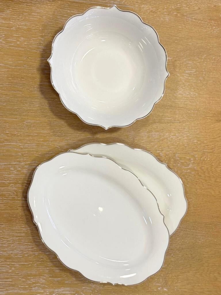 AROW ALTIN YALDIZLI  3'LÜ KAYIK TABAK SALATA KASE SETİ