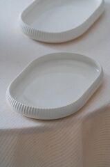 BIANCO LINEA 3'LÜ OVAL KAYIK TABAK 13X20CM