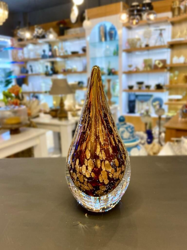 KRİSTAL CAM KAHVE DAMLA DEKOR 9X18CM