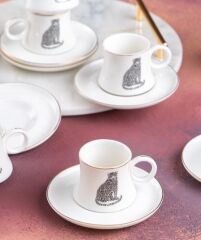 MOTTA KAPLAN DESEN2 6 KİŞİLİK TÜRK KAHVESİ FİNCANI