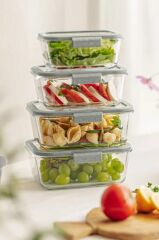 FİKA GLACE GRİ SAKLAMA KABI 460 ML