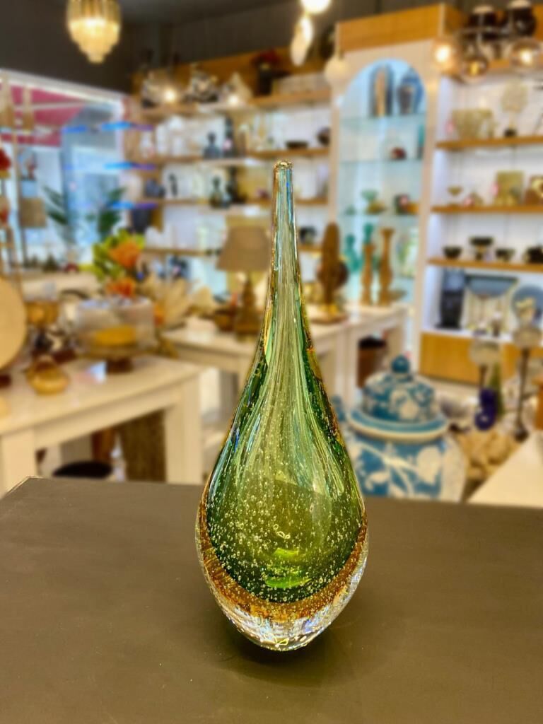 KRİSTAL CAM TURKUAZ DAMLA DEKOR 10X25CM