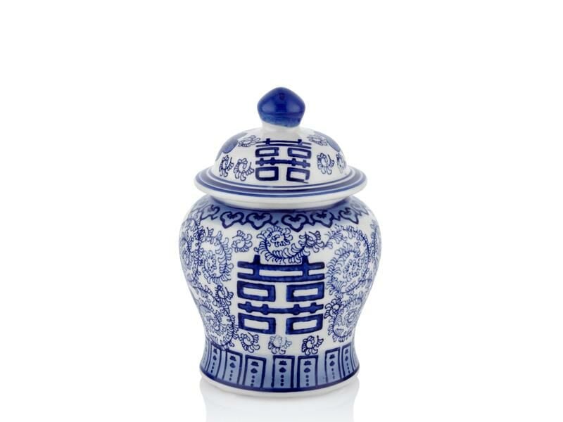 BLEU BLANC C KAPAKLI VAZO/ DEKOR17CM