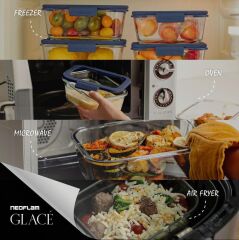 FİKA GLACE GRİ SAKLAMA KABI 1200 ML