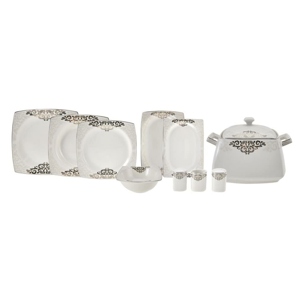 KARACA NAZENDE CREAM 60 PARÇA NEW BONE KARE YEMEK TAKIMI