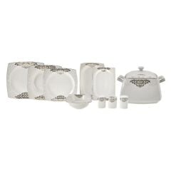 KARACA NAZENDE CREAM 60 PARÇA NEW BONE KARE YEMEK TAKIMI