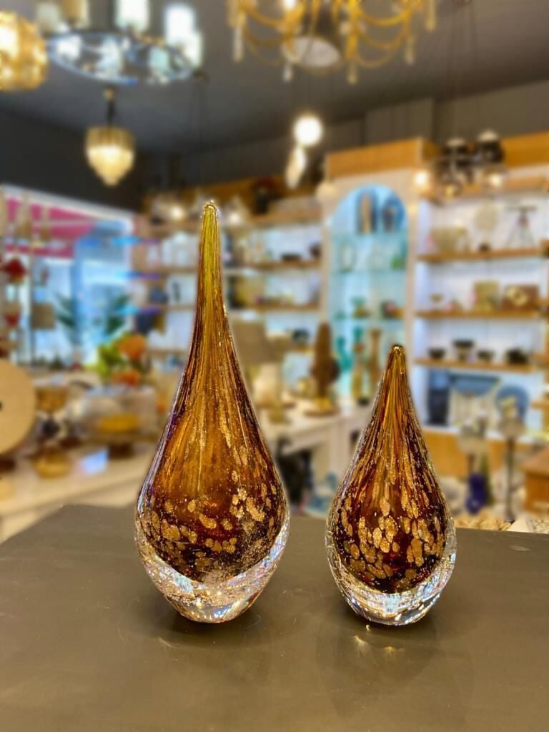 KRİSTAL CAM KAHVE 2'Lİ DAMLA DEKOR