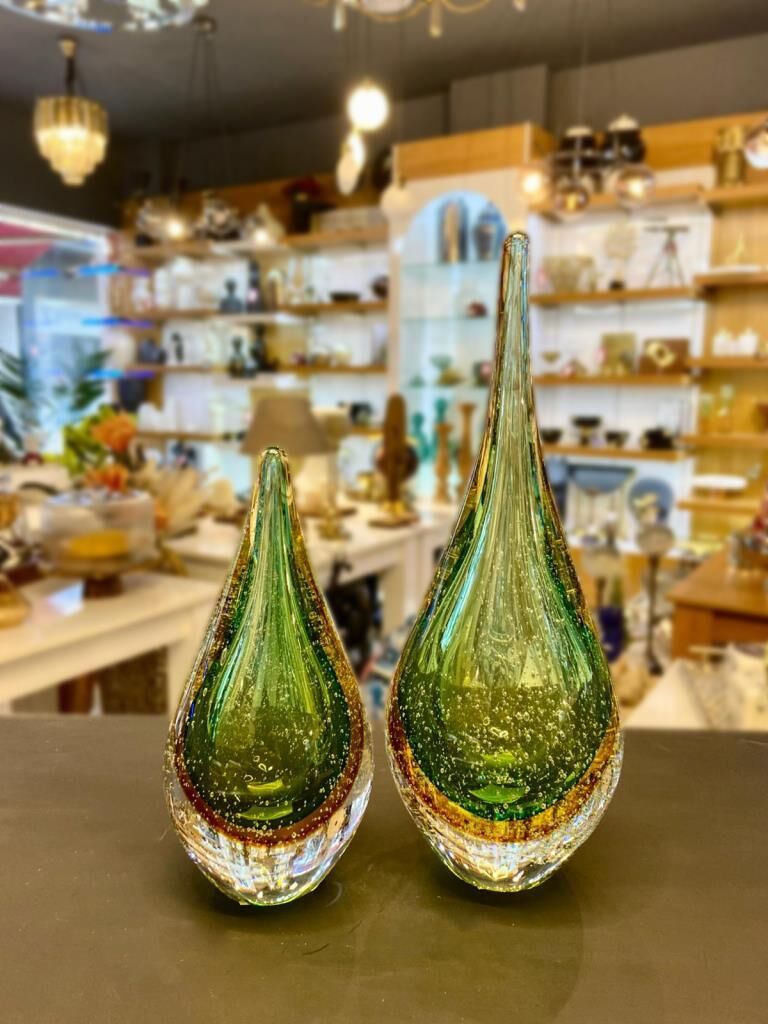 KRİSTAL CAM TURKUAZ 2'Lİ DAMLA DEKOR