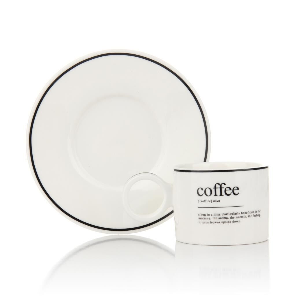 COFFEE YAZILI 2 KİŞİLİK TÜRK KAHVESİ FİNCANI