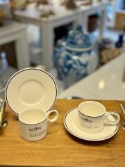 COFFEE YAZILI 2 KİŞİLİK TÜRK KAHVESİ FİNCANI