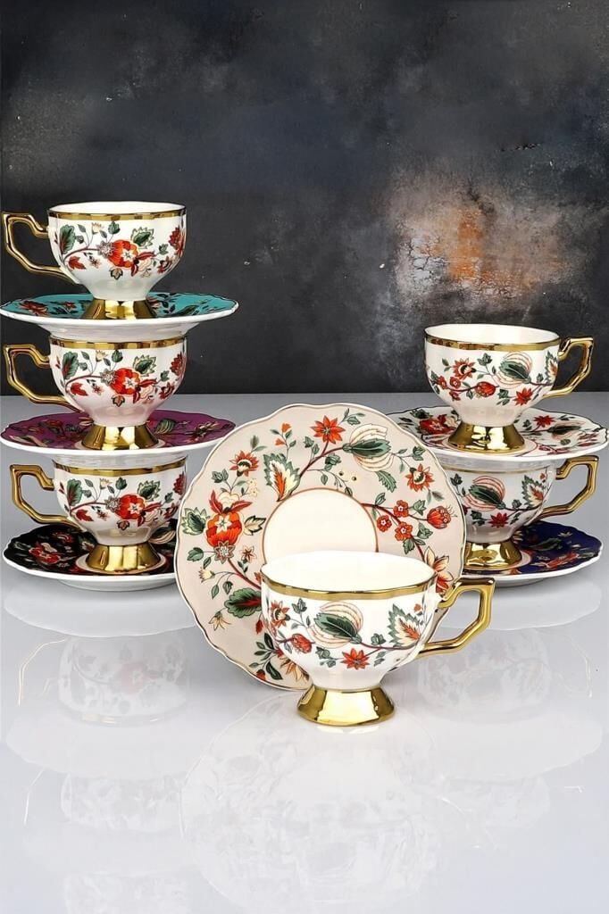 EVAN RENKLİ 6 KİŞİLİK TÜRK KAHVESİ FİNCANI