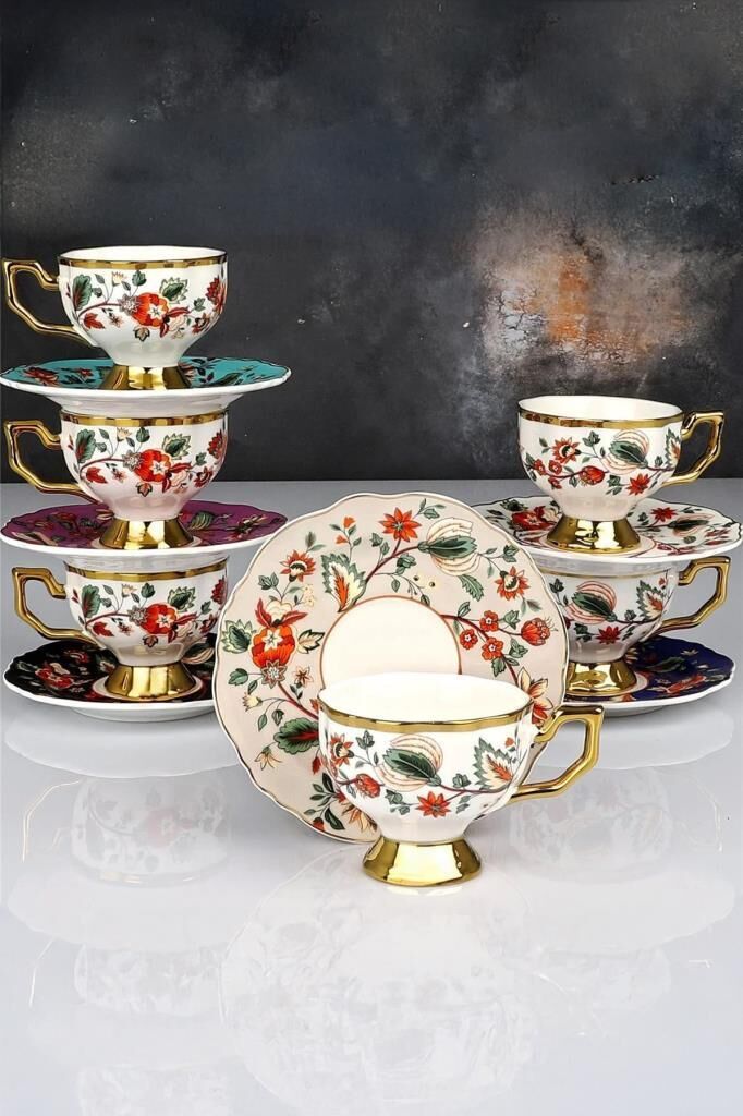 EVAN RENKLİ 6 KİŞİLİK TÜRK KAHVESİ FİNCANI