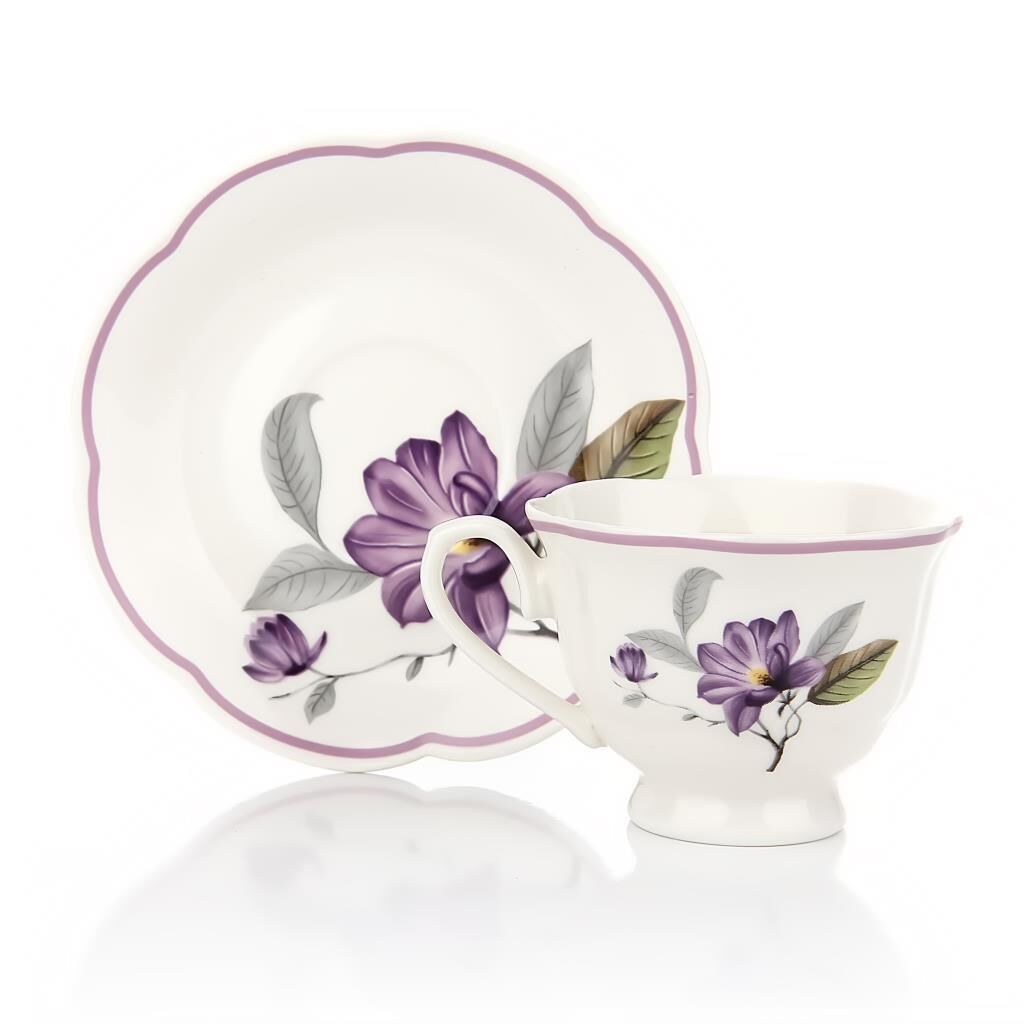 MOR ÇİÇEK 2 KİŞİLİK TÜRK KAHVESİ FİNCANI