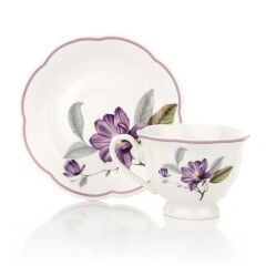 MOR ÇİÇEK 2 KİŞİLİK TÜRK KAHVESİ FİNCANI