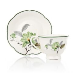 YEŞİL ÇİÇEK 2 KİŞİLİK TÜRK KAHVESİ FİNCANI