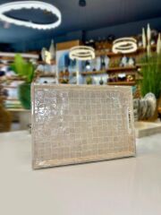 BEJ SEDEFLİ DİKDÖRTGEN TEPSİ 35X25CM
