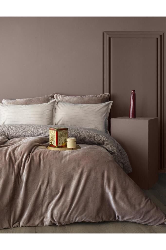 Çift Kişilik Aphrodite Kadife Battaniyeli Nevresim Takımı