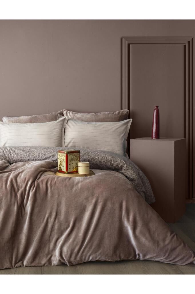 Çift Kişilik Aphrodite Kadife Battaniyeli Nevresim Takımı