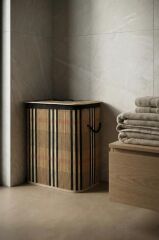 BAMBU DİKDÖRTGEN KATLANABİLİR KAHVE ÇAMAŞIR SEPETİ