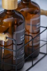 AMBER SİYAH STANDLI 2'Lİ SIVI SABUNLUK 500ML