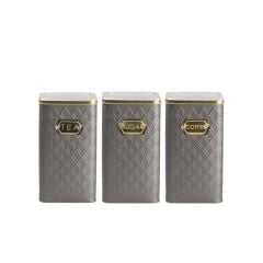 GRİ ALTIN 3'LÜ KAVANOZ 24CM