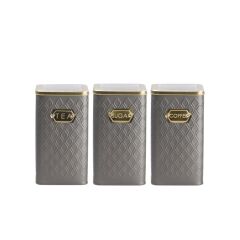 GRİ ALTIN 3'LÜ KAVANOZ 24CM