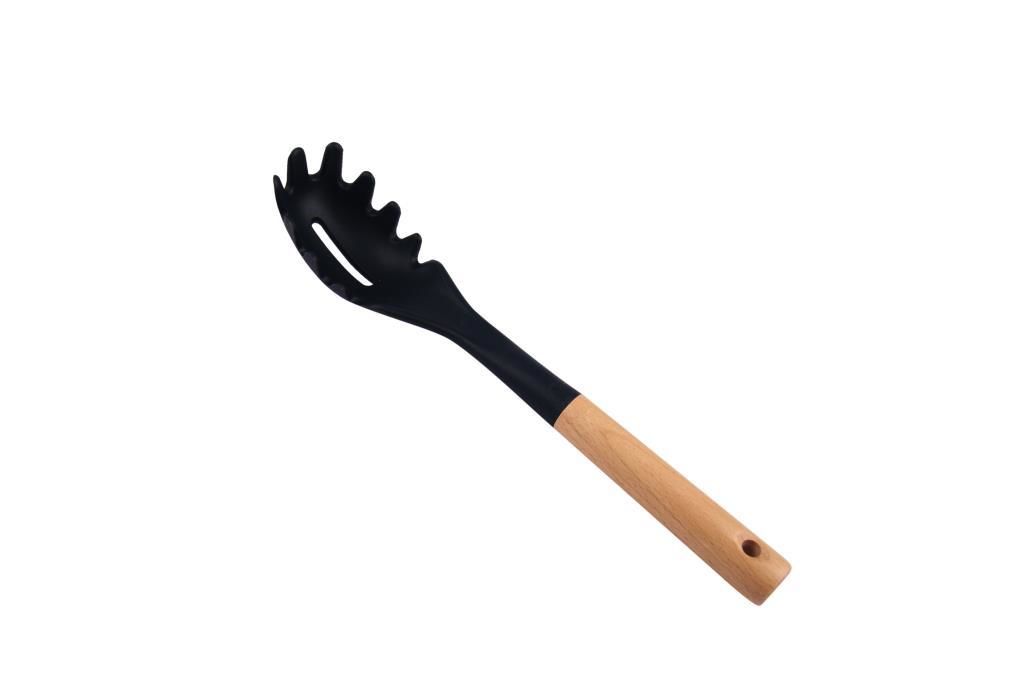 SİYAH AHŞAP SİLİKON MAKARNA KAŞIK