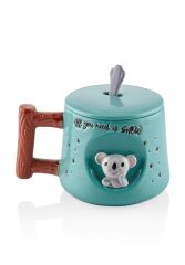 KOALA KAPAKLI VE KAŞIKLI KUPA 370ML