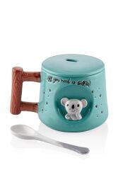 KOALA KAPAKLI VE KAŞIKLI KUPA 370ML