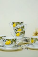 LEMON 6 KİŞİLİK TÜRK KAHVESİ FİNCANI