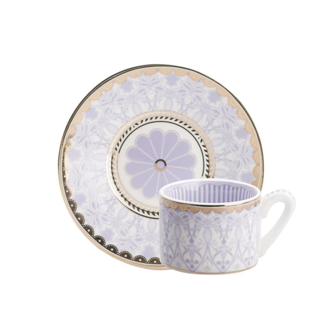 LİLA DESENLİ TEK KİŞİLİK ÇAY FİNCANI