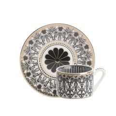 SİYAH DESENLİ TEK KİŞİLİK ÇAY FİNCANI