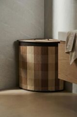 BAMBU KÖŞELİK KATLANABİLİR AÇIK KAHVE ÇAMAŞIR SEPETİ