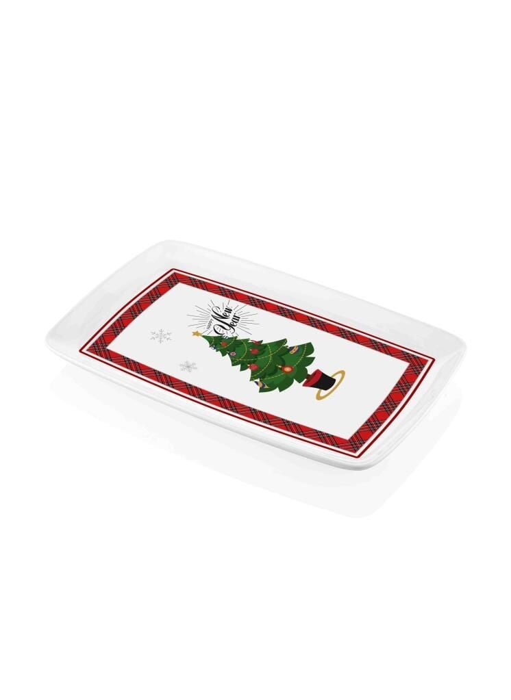 KURŞUN ASKER DİKDÖRTGEN SERVİS TABAK 34X25CM