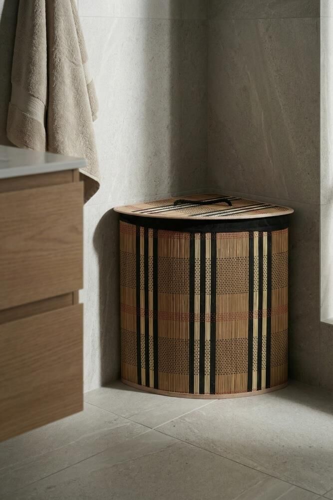 BAMBU KÖŞELİK KATLANABİLİR KAHVE ÇAMAŞIR SEPETİ