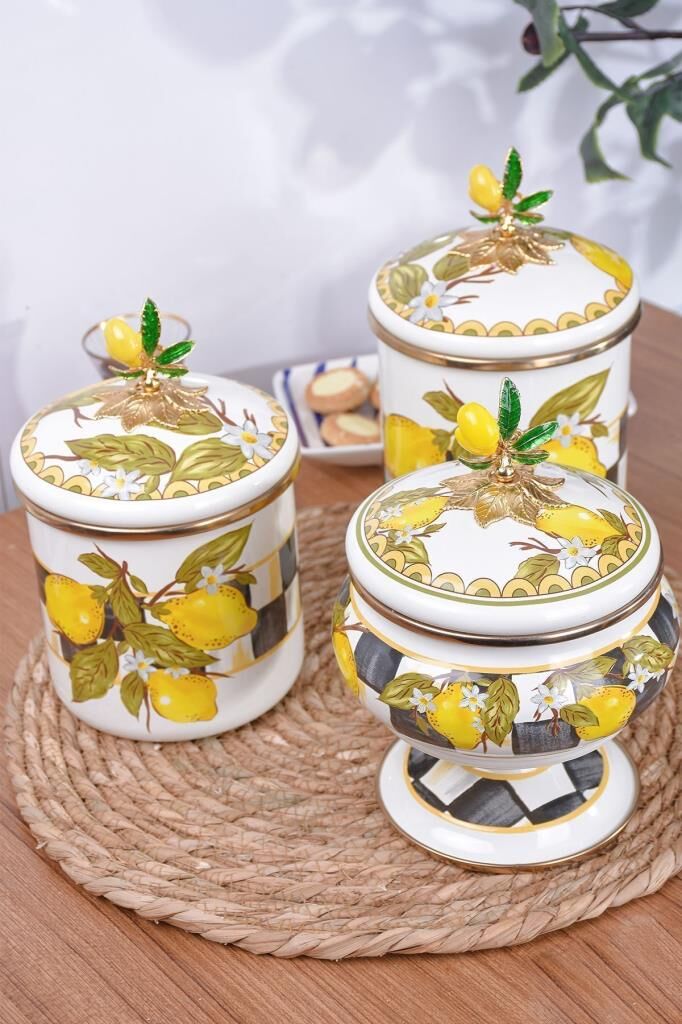 Emaye 3 Lü Kavanoz Set Linda