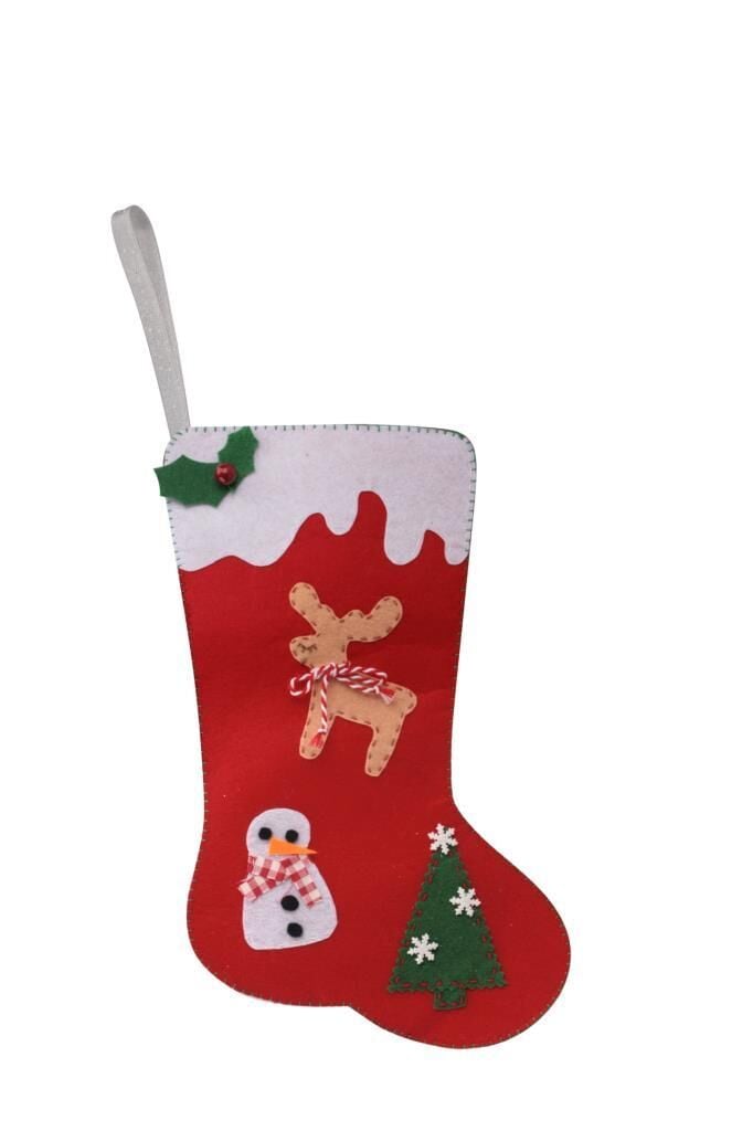 KIRMIZI GEYİK ÇORAP DEKOR/SÜS 31X16CM