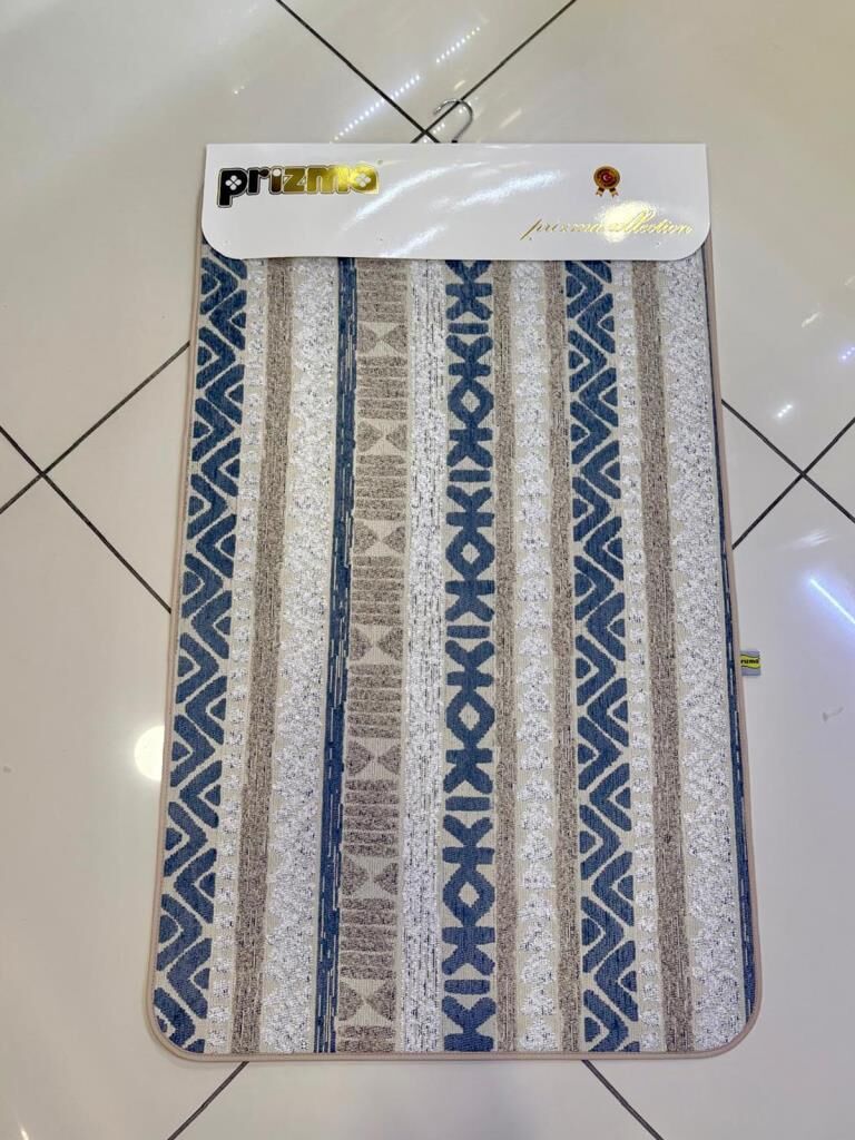 JAKAR GRİ EKRU DESENLİ 2'Lİ BANYO PASPASI 60X100 + 50X60CM