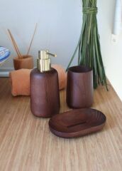 WOODEN 3 PARÇA BANYO SETİ