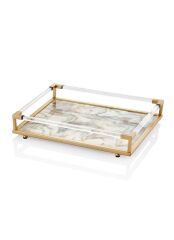 KREM ALTIN MERMER TEPSİ 46CM