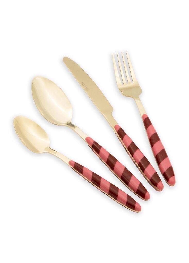 JOY GOLD PEMBE 24 PARÇA ÇATAL KAŞIK BIÇAK TAKIMI