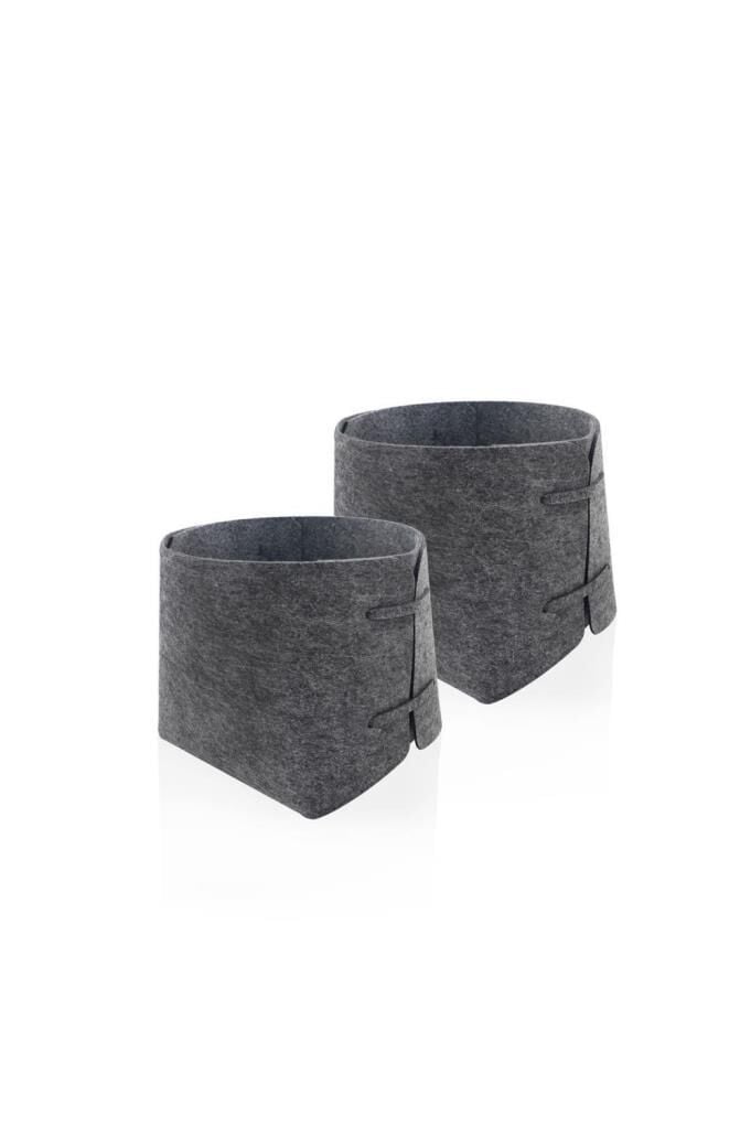 KOYU GRİ 2'Lİ KEÇE ORGANİZER 13X13X13CM