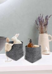 KOYU GRİ 2'Lİ KEÇE ORGANİZER 13X13X13CM