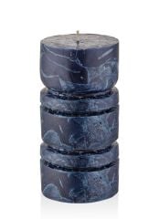 MARBLE LACİVERT MUM 10X22CM