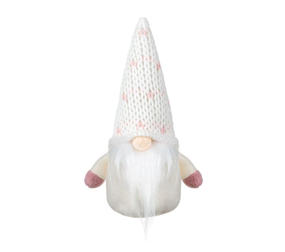 BEYAZ PEMBE NOEL CÜCE DEKOR 17CM