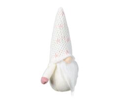 BEYAZ PEMBE NOEL CÜCE DEKOR 17CM