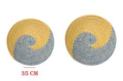 HASIR DUVAR DEKOR/TABAK SARI LACİVERT 35CM