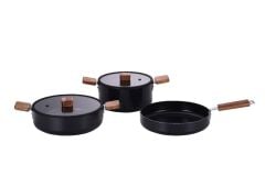 BIEN ALÜMİNYUM SİYAH DÖKÜM TENCERE SETİ 5 PARÇA
