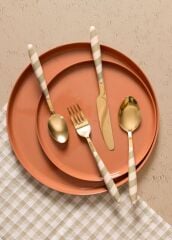 JOY GOLD YEŞİL 24 PARÇA ÇATAL KAŞIK BIÇAK TAKIMI