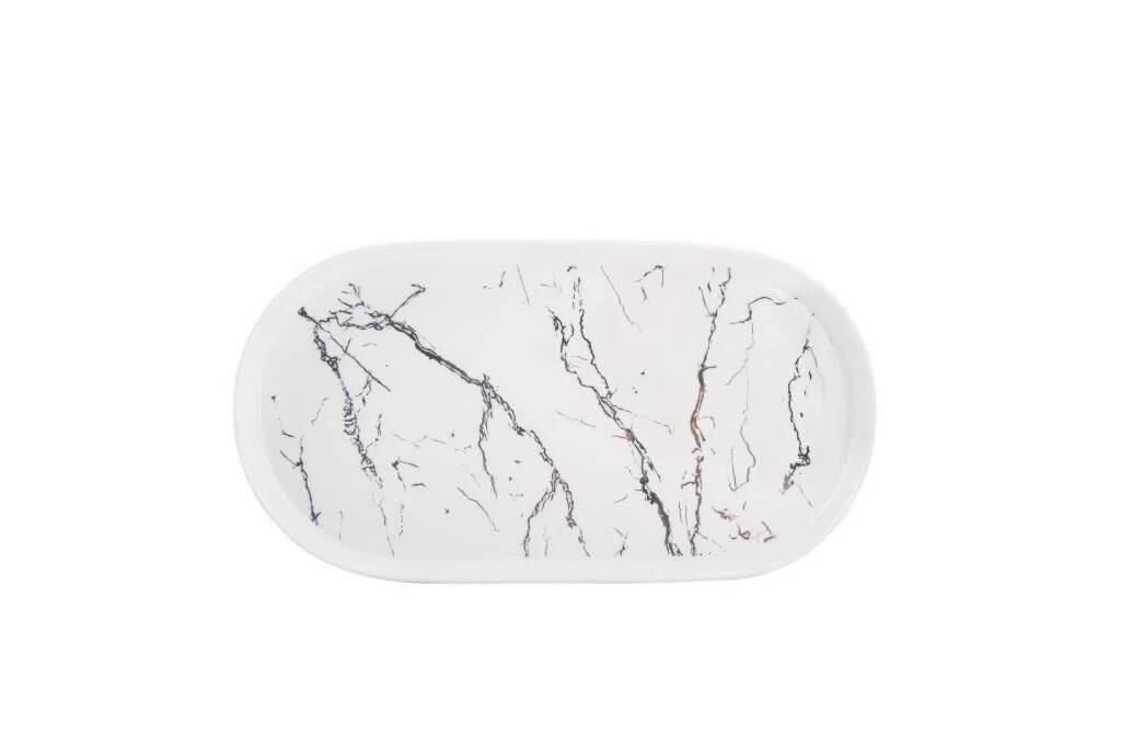 AROW LENA MERMER DESEN PORSELEN BEYAZ KAYIK TABAK